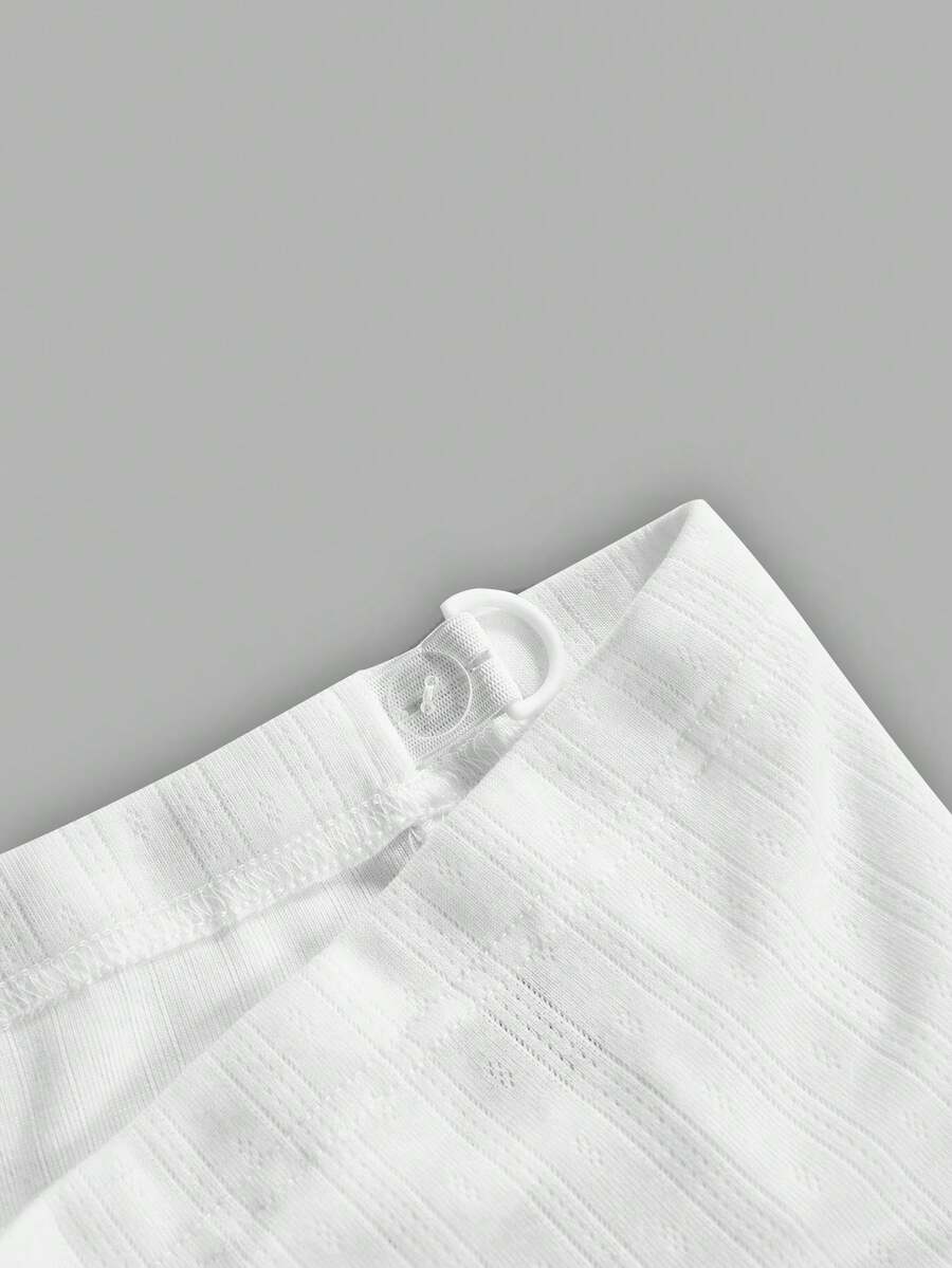 White Jacquard Textured Maternity Shorts - Ultra High Waist Adjustable Elastic Leggings - Semi-Sheer Summer Beach Pregnancy Shorts