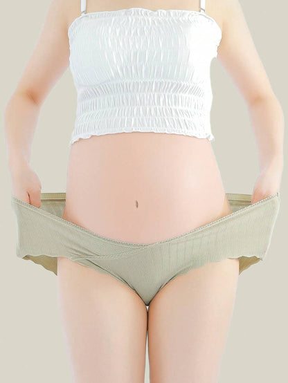Maternity Underwear 4 Pack - Low Waist U-Shaped Belly Support Seamless Breathable, Random Colors