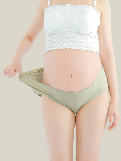 Maternity Underwear 4 Pack - Low Waist U-Shaped Belly Support Seamless Breathable, Random Colors