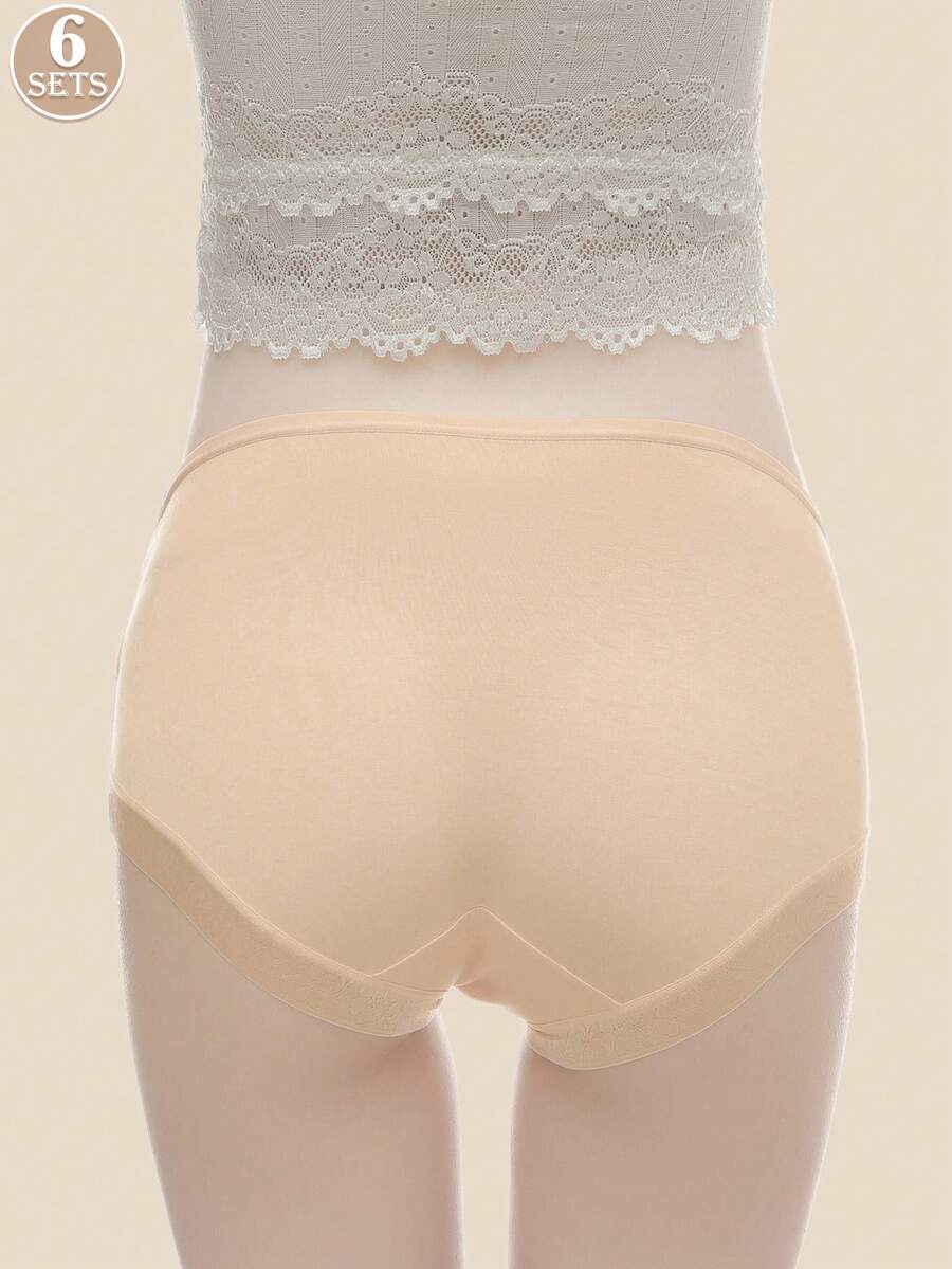 Maternity Underwear 6 Pack - Low Waist U-Shaped Belly Support Seamless Cotton, Anti-Bacterial