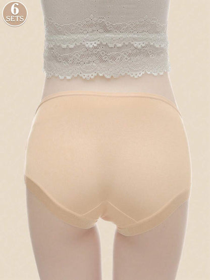 Maternity Underwear 6 Pack - Low Waist U-Shaped Belly Support Seamless Cotton, Anti-Bacterial