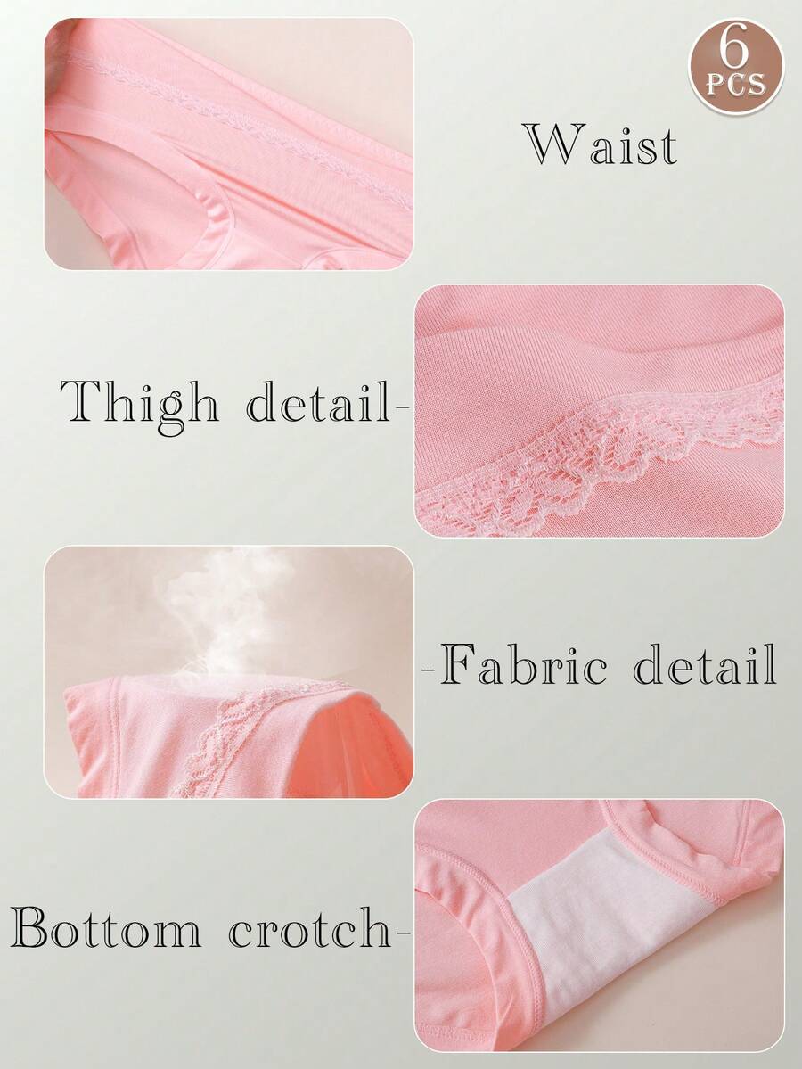 Maternity Underwear 6 Pack - Low Waist U-Shaped Belly Support Seamless Cotton, Anti-Bacterial