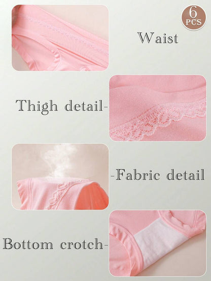 Maternity Underwear 6 Pack - Low Waist U-Shaped Belly Support Seamless Cotton, Anti-Bacterial