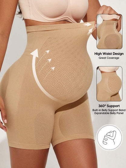 Maternity Activewear Shorts - Belly Support Mid-Thigh Cycling Shorts