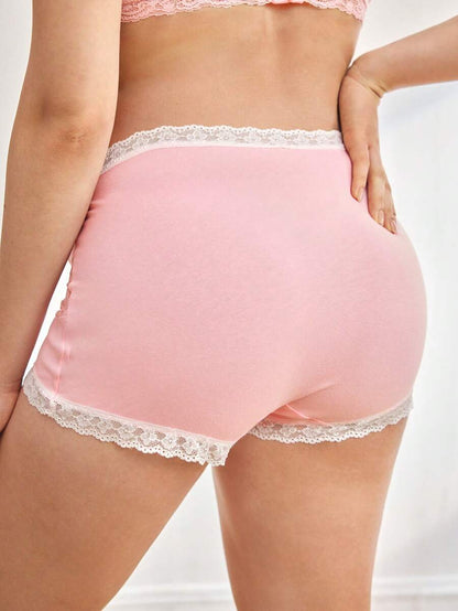 Maternity Elegant Contrast Lace Patchwork Briefs Soft Comfortable High Waist Pregnancy Underwear for Women
