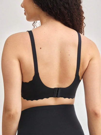 Maternity Seamless Lace Nursing Bra Women Wavy Support Removable Pads Comfortable Breastfeeding Bra