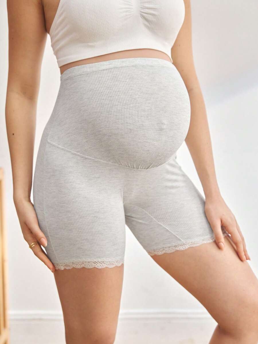 Women’s Solid Color Ribbed High Waist Maternity Briefs Soft Comfortable Stretch Pregnancy Underwear