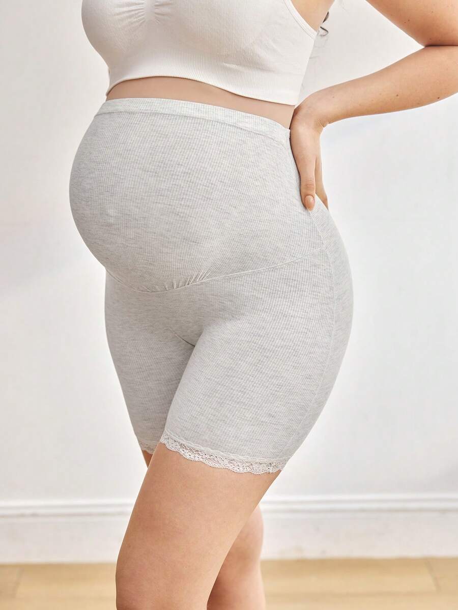 Women’s Solid Color Ribbed High Waist Maternity Briefs Soft Comfortable Stretch Pregnancy Underwear