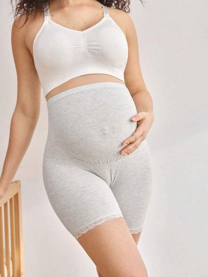 Maternity Briefs - Solid Color Rib Knit High Waist Soft Comfortable Stretch, Pregnancy Daily Wear