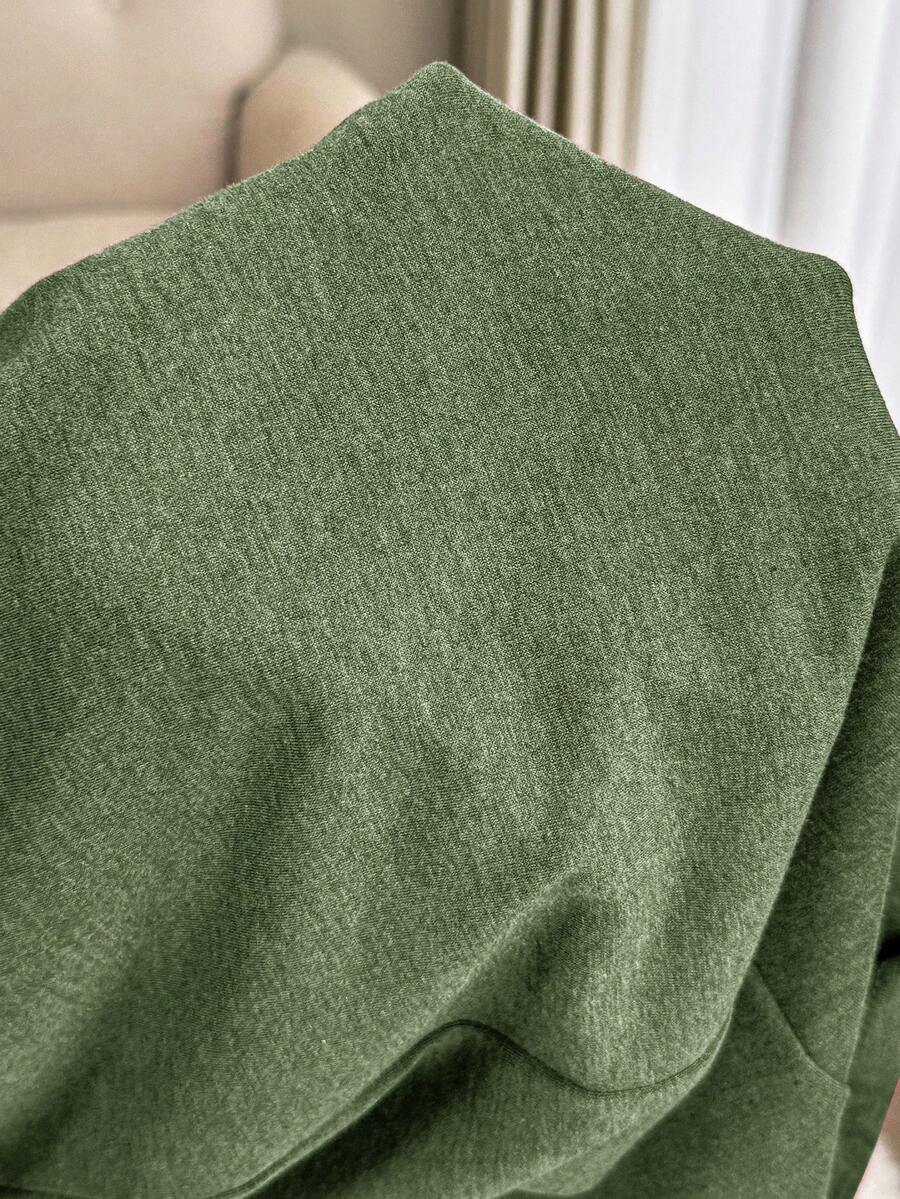 Khaki 2 Piece Maternity Loungewear Set - V-Neck Button Front Long Sleeve Top and Pants - Casual Loose Fit Maternity Sleepwear Suit