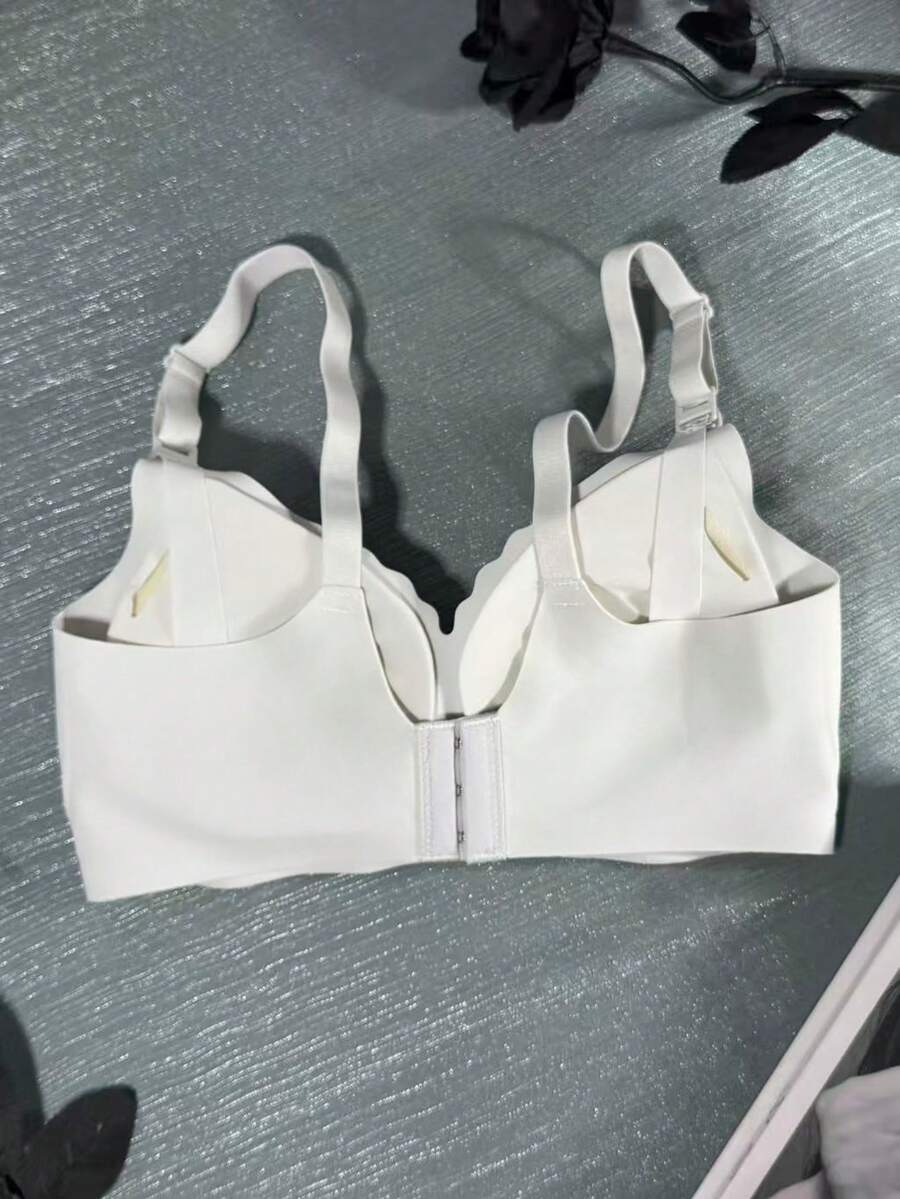 White Seamless Nursing Bra for Pregnancy & Postpartum, Wireless Backless Maternity Bralette with Adjustable Straps & Light Support