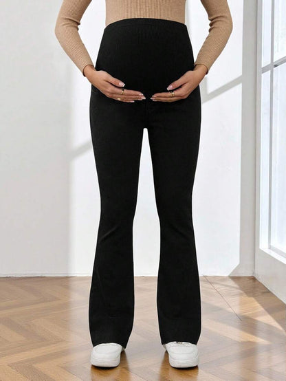 Royal Blue Maternity Flare Jeans – High-Stretch Supportive Elastic Waist Bell Bottoms for Work, Holiday, & Y2K Chic Streetwear