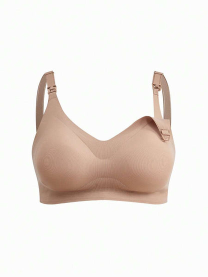 Maternity Solid Color Adjustable Strap Nursing Bra Women Comfortable Wireless Breastfeeding Support Bra