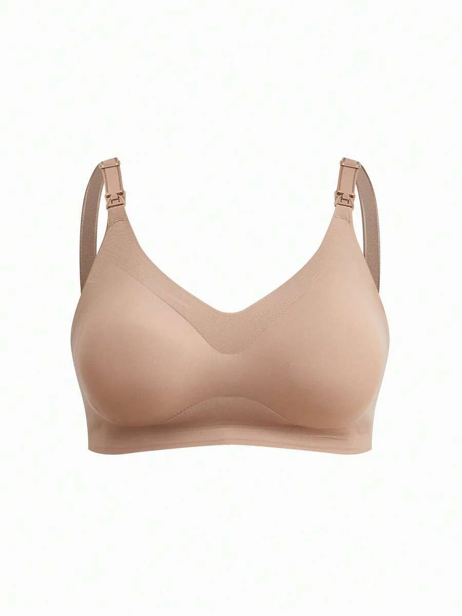 Maternity Solid Color Adjustable Strap Nursing Bra Women Comfortable Wireless Breastfeeding Support Bra