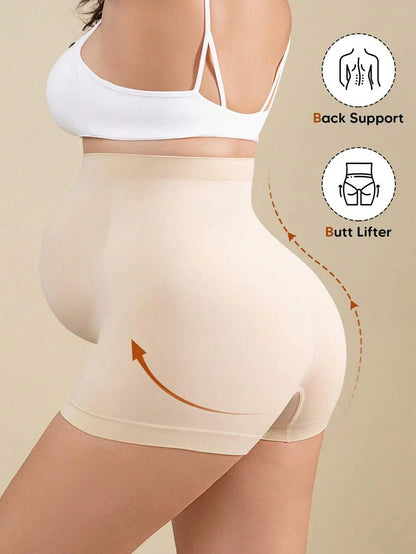 Maternity High Waist Shorts - Expandable Abdominal Support Panel