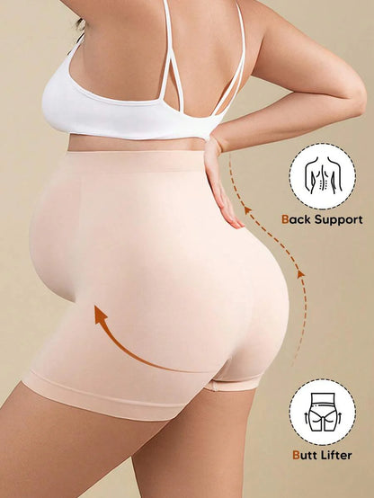 Maternity High Waist Shorts - Expandable Abdominal Support Panel