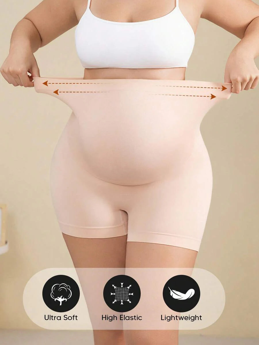 Maternity High Waist Shorts - Expandable Abdominal Support Panel