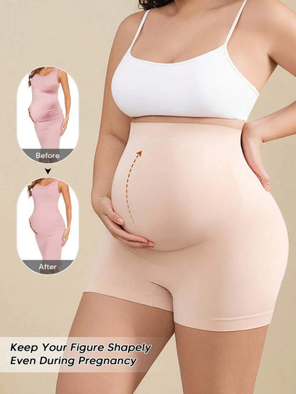Maternity High Waist Shorts - Expandable Abdominal Support Panel