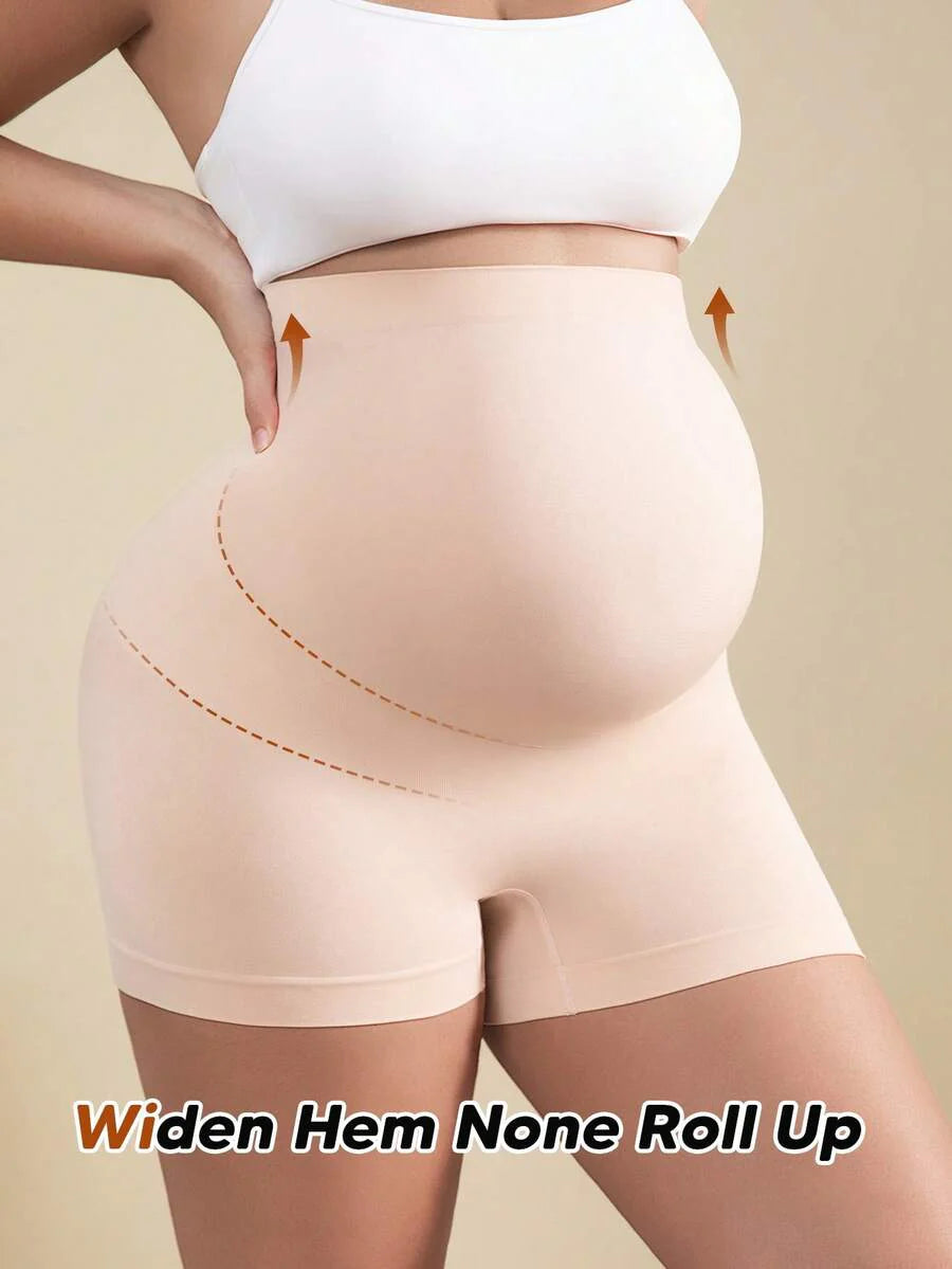 Maternity High Waist Shorts - Expandable Abdominal Support Panel
