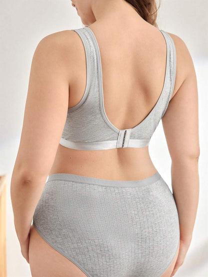 Maternity Plus Size Wireless Nursing Bra - Full Cup, Removable Straps, Navy Blue