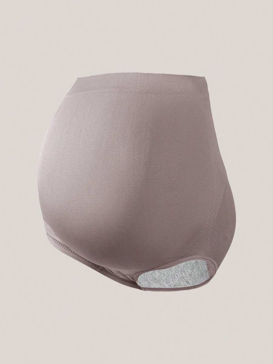 Maternity Nylon Underwear 5 Pack - High Waist Soft Stretch Support Briefs, Mid to Late Term