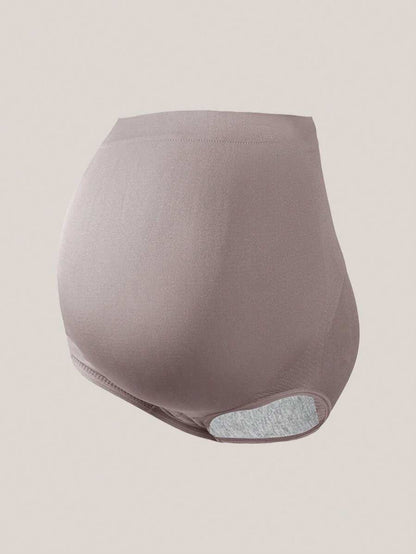 Maternity Nylon Underwear 5 Pack - High Waist Soft Stretch Support Briefs, Mid to Late Term