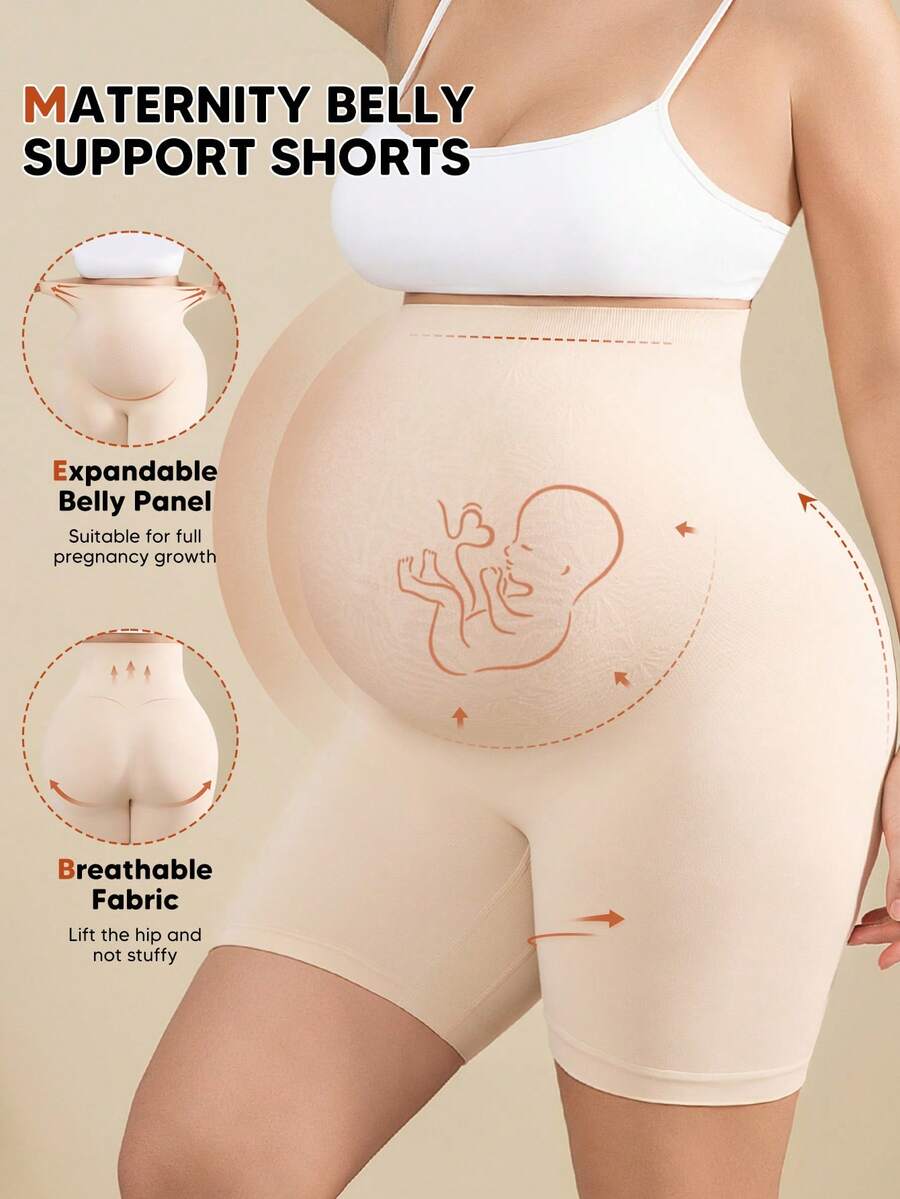 Maternity Soft Elastic Waist Shorts - Comfortable Belly Support