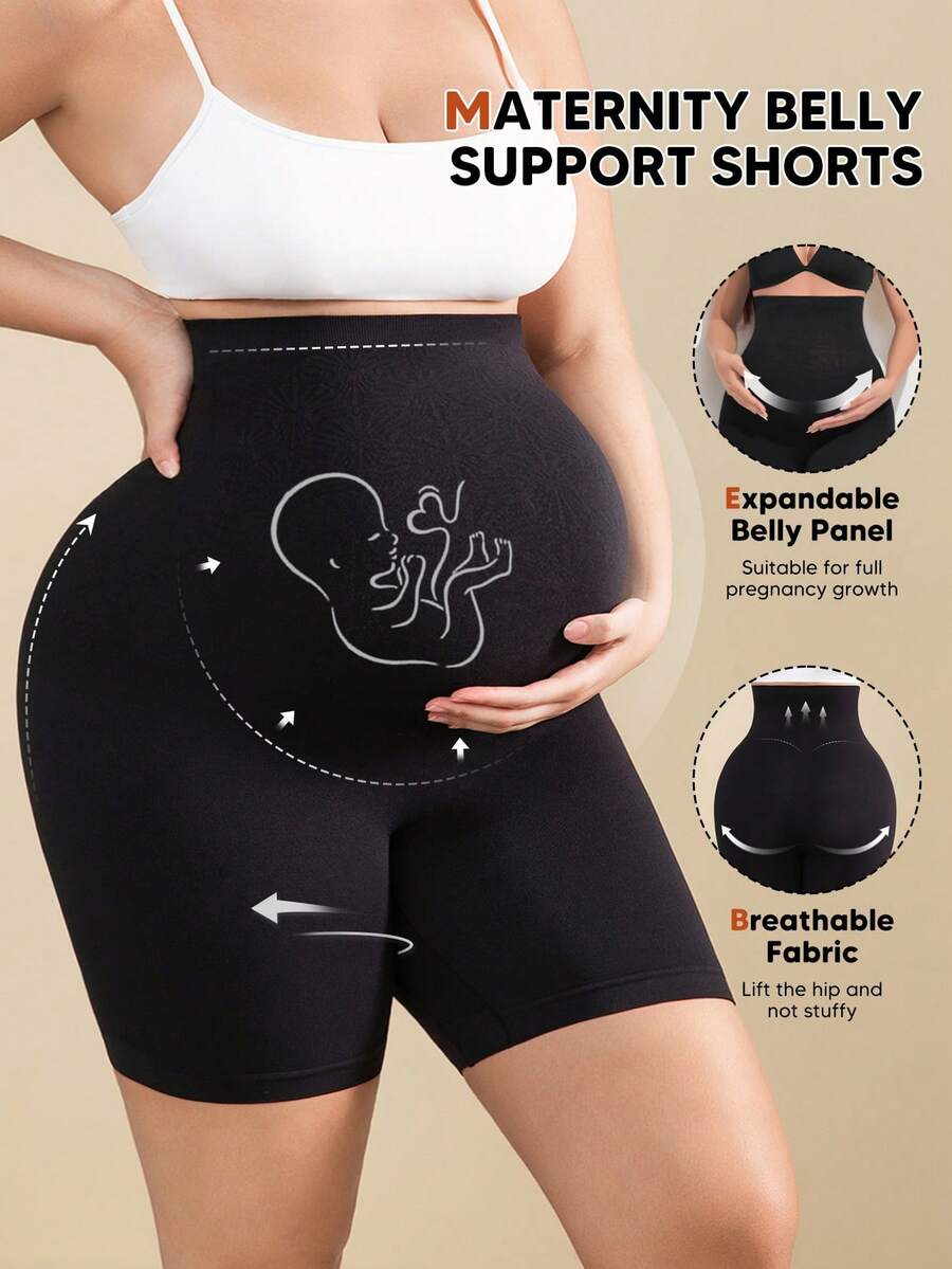 Maternity Soft Elastic Waist Shorts - Comfortable Belly Support