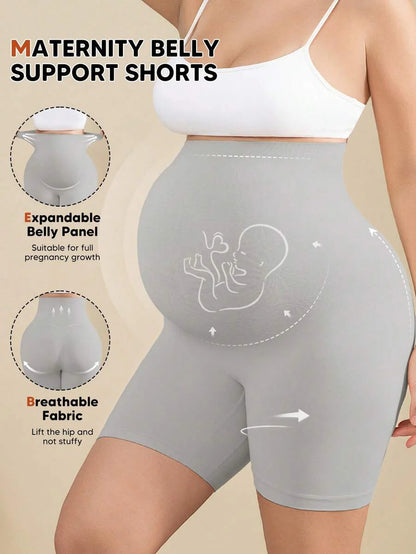 Maternity Soft Elastic Waist Shorts - Comfortable Belly Support