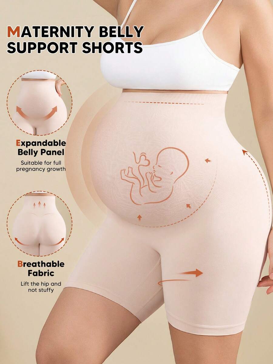 Maternity Soft Elastic Waist Shorts - Comfortable Belly Support