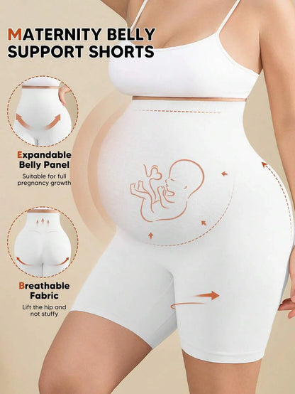 Maternity Soft Elastic Waist Shorts - Comfortable Belly Support
