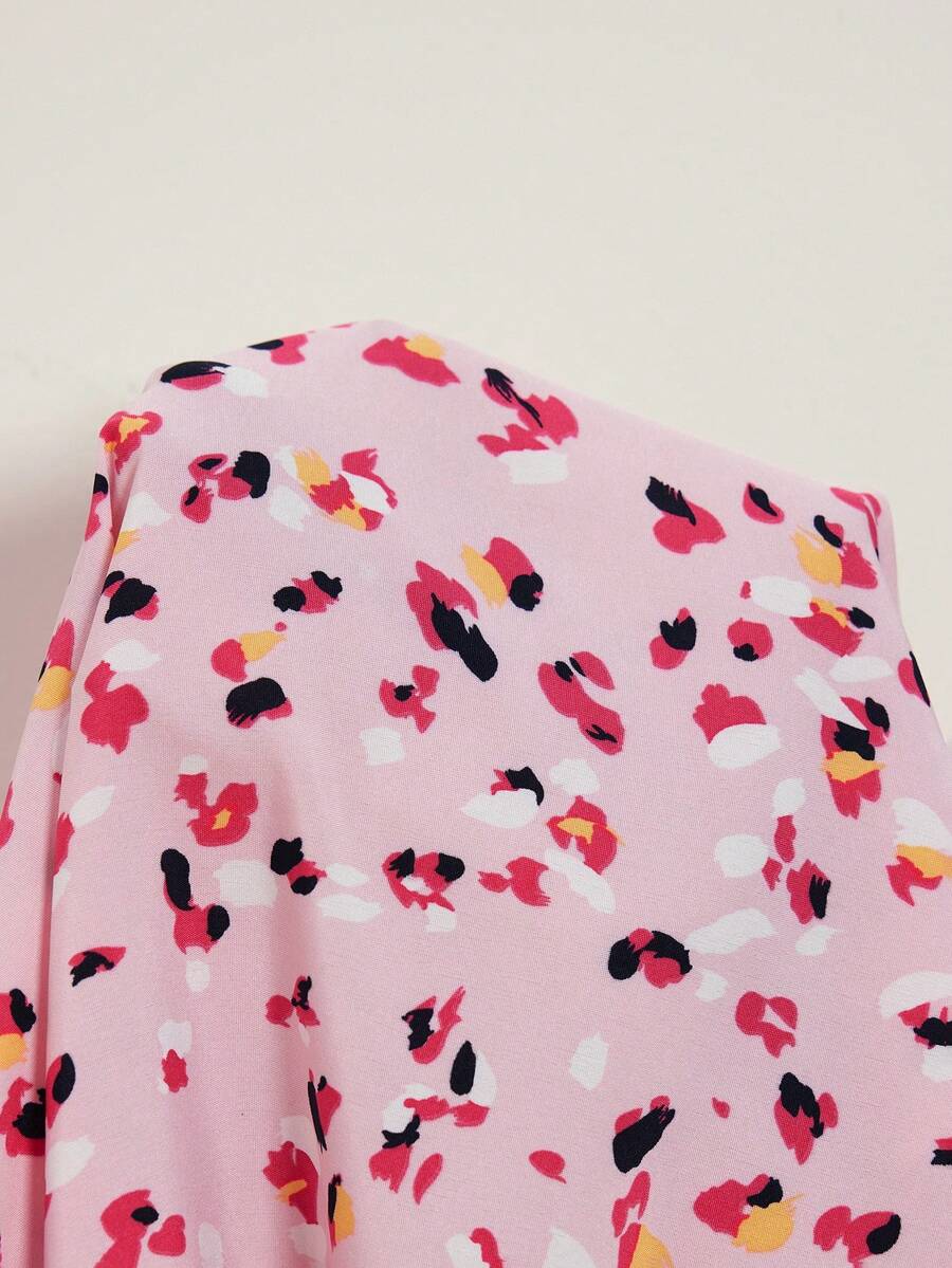 Maternity Dress - Ditsy Floral Sleeveless Spaghetti Strap Waist Cinched, Summer Vacation Date