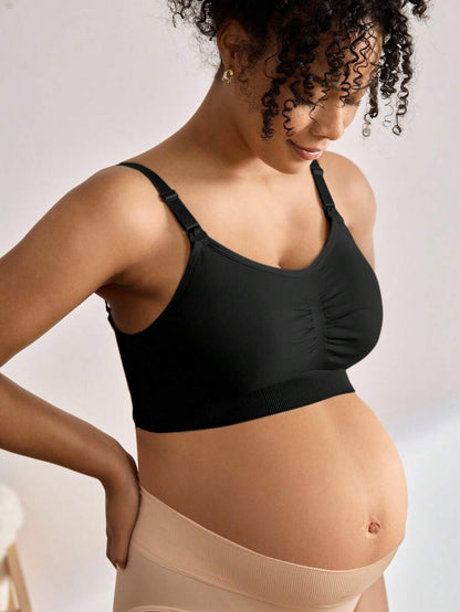 3-Pack Maternity Ruched Nursing Bra Set Women Comfortable Breastfeeding Support Bra Postpartum Lingerie