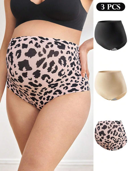 Moonlight&Mama 3pcs High Waist Seamless Maternity Underwear For Women