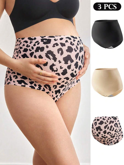 Maternity Underwear 3 Pack - Seamless High Waist Soft Stretch Breathable Belly Support, Daily Wear