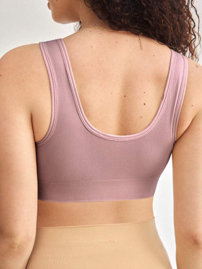 Seamless Maternity and Nursing Bra Wireless Black High Rise Backless Knitted Comfort Nursing Bralette for Daily Wear
