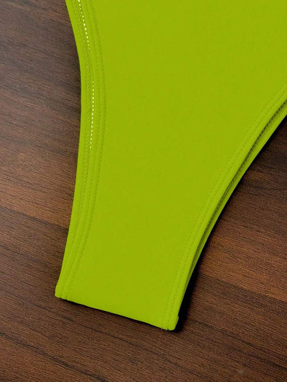 Swim Vcay Solid Color Bikini Swimming Suit For Beach Vacation, Strapless, Wireless For Summer