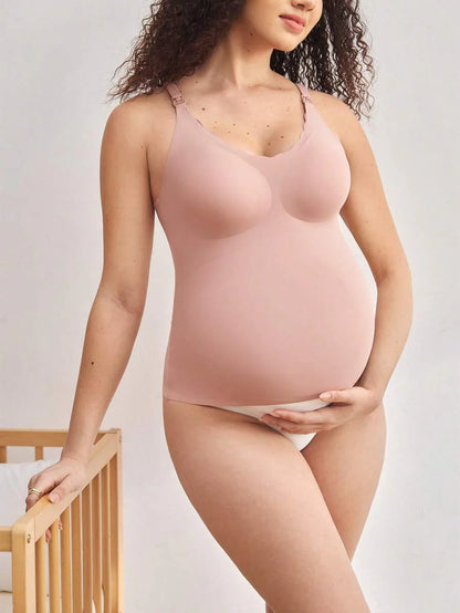 Maternity Solid Color Nursing Camisole Top Seamless