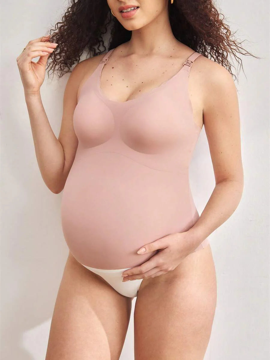 Maternity Solid Color Nursing Camisole Top Seamless