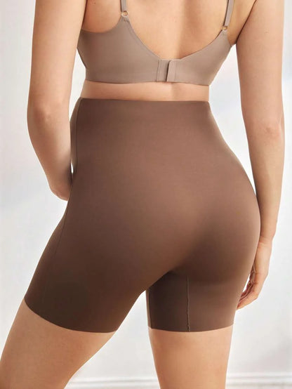 Maternity High Waist Belly Support Underwear, Soft Knitted Coffee Brown Comfort Panties for Daily Pregnancy Support