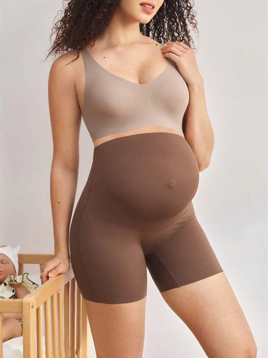 Maternity Seamless High Waist Solid Color Briefs Soft Stretch Comfortable Pregnancy Underwear for Women