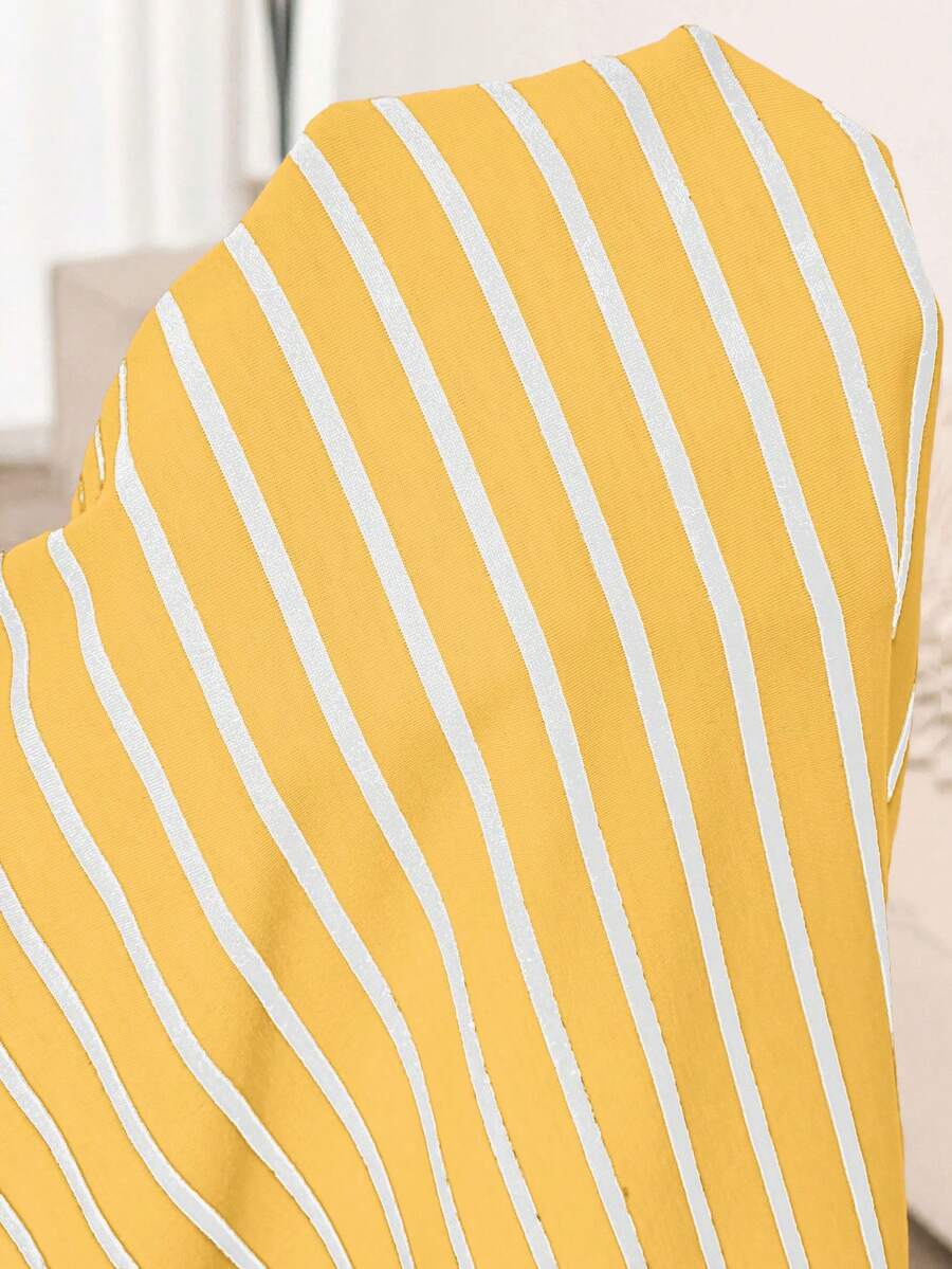 Maternity Heart Embroidery Striped Round Neck Short Sleeve Casual T-Shirt Dress