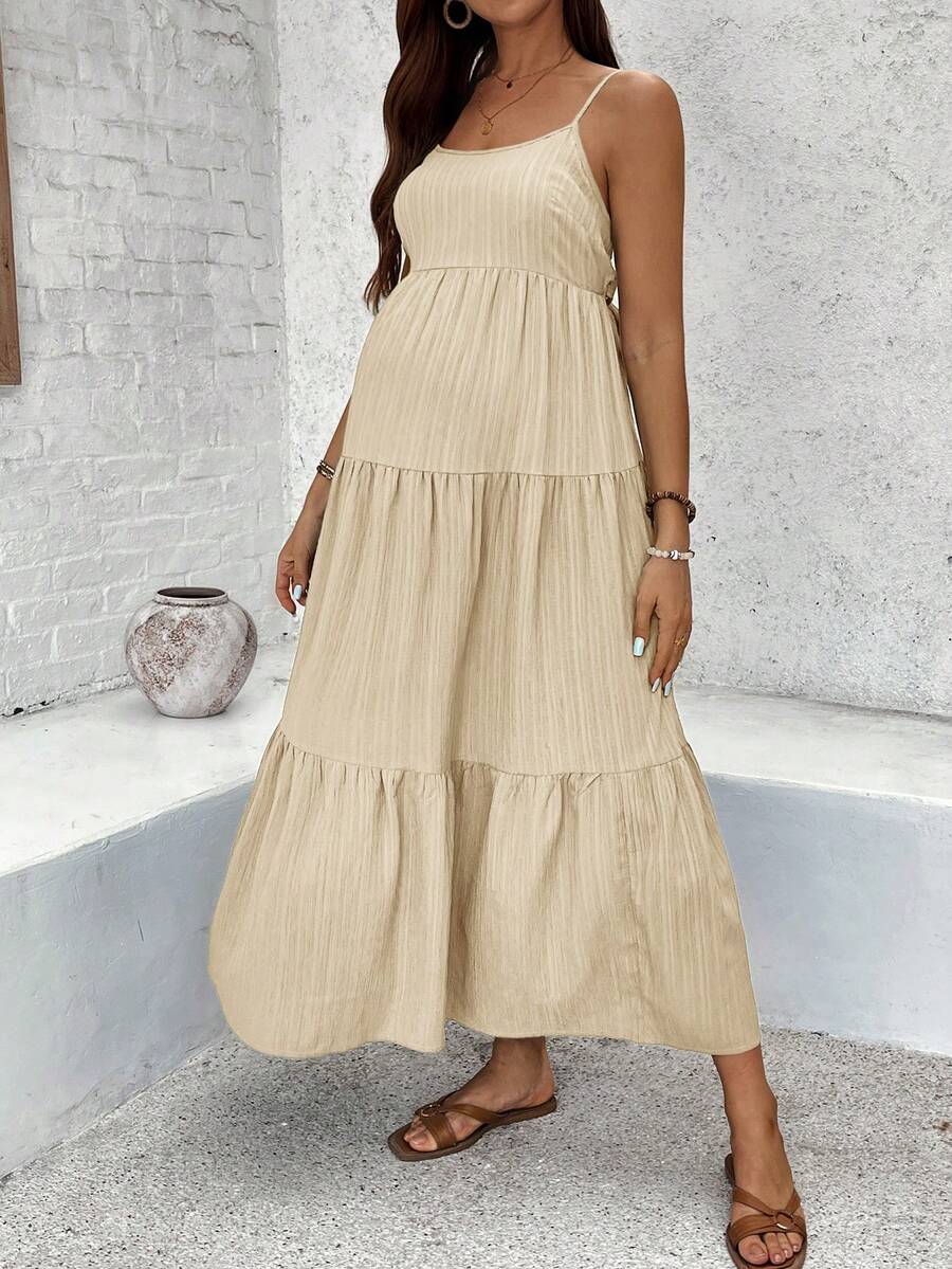 Maternity Sleeveless Solid Color Dress, Fashionable For Summer Woman S Summer Clothes  Maternity Dress  Vacation