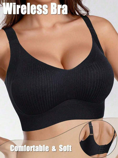 Push-Up Seamless Bra - Adjustable Strap Tummy Control Workout Bra