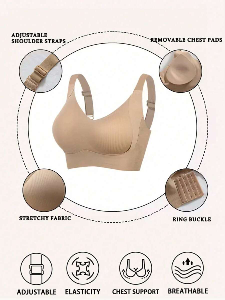 Women’s Push Up Bra – Adjustable Strap Wire Free Full Bust Lift