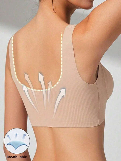 1pc Push-Up Bra - Adjustable Strap Wire-Free Full Bust Lift