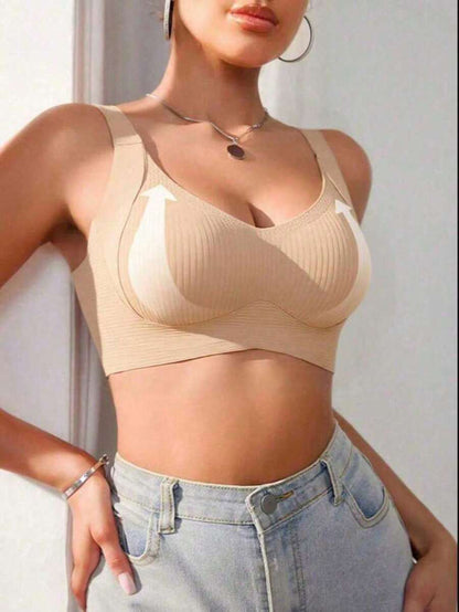 1pc Push-Up Bra - Adjustable Strap Wire-Free Full Bust Lift