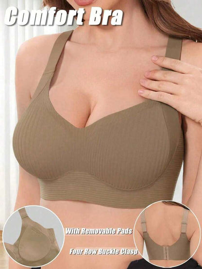 1pc Push-Up Bra - Adjustable Strap Wire-Free Full Bust Lift