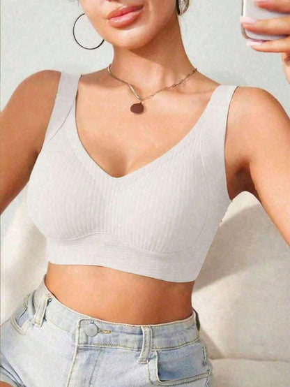 Seamless Push-Up Wire-Free Bra - Adjustable Strap Full Bust Lift Support