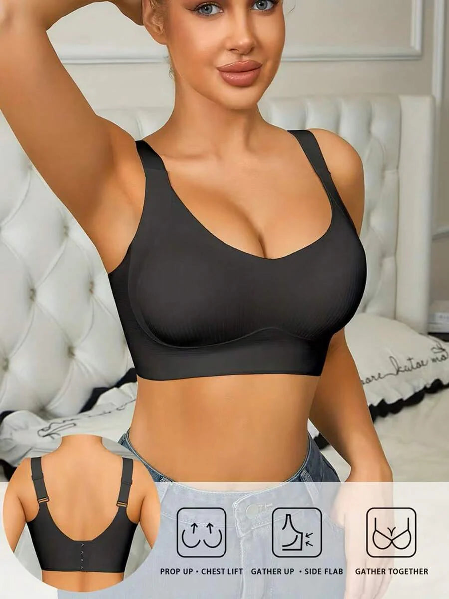 1pc Push-Up Bra - Adjustable Strap Wire-Free Full Bust Lift
